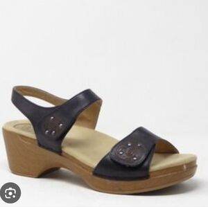 Danskon Women's SonnetLeathet  Hook&loop Platform Heels Sandals Shoes 41/10.5-11